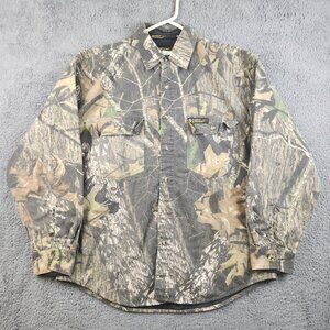 Mossy Oak Camouflage Hunting Outdoors Button Shirt Men's Large‎ Scent Stop Plus